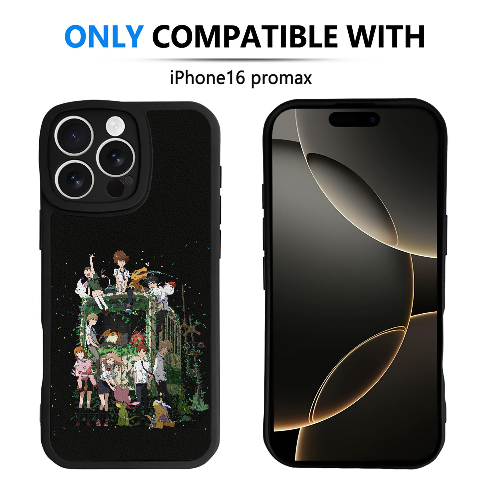 （画像用） Digimon デジタルモンスター/デジモン 【iPhone 16シリーズ対応】シリコンスマホケース（レザー調） 材質：シリコン